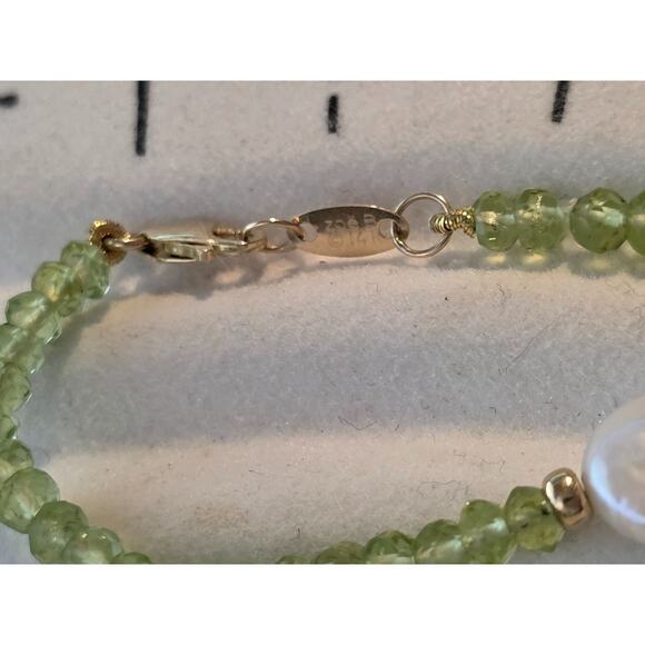 Zoe B. 14K Yellow Gold Coin Pearl & Green Tourmaline Necklace 36" - Picture 5 of 16